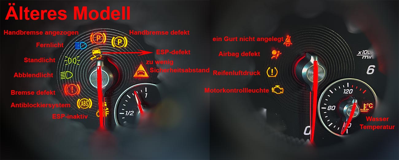 Kontrolleuchten �lteres Modell